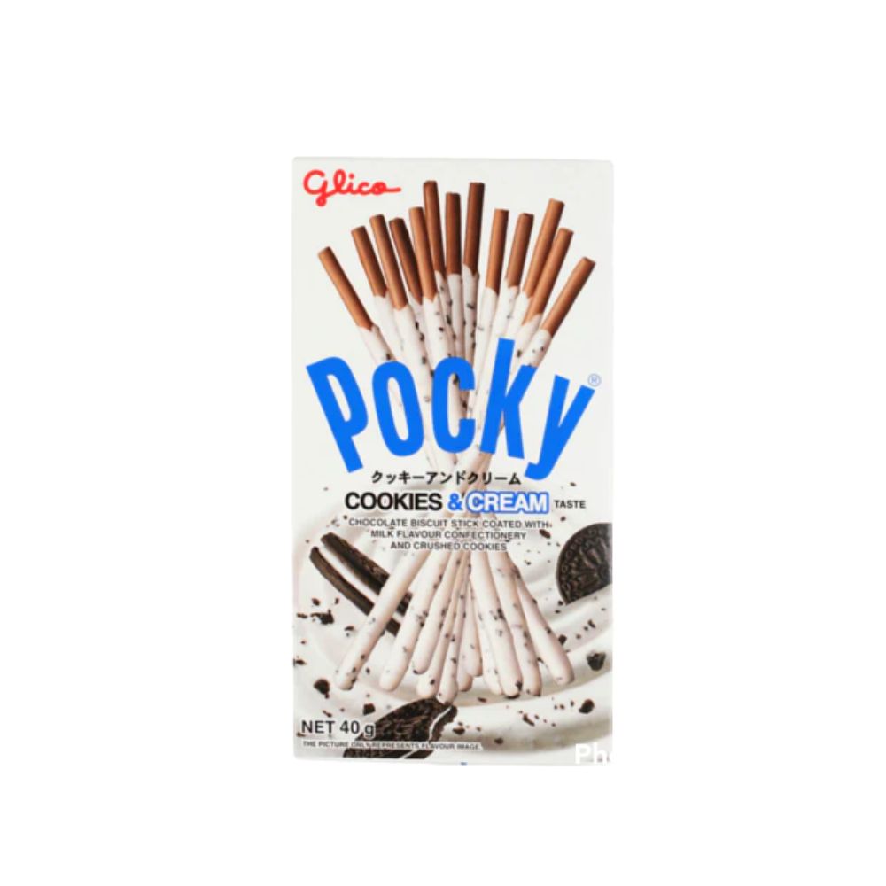 Pocky cookies and cream 40 gr 4 piezas