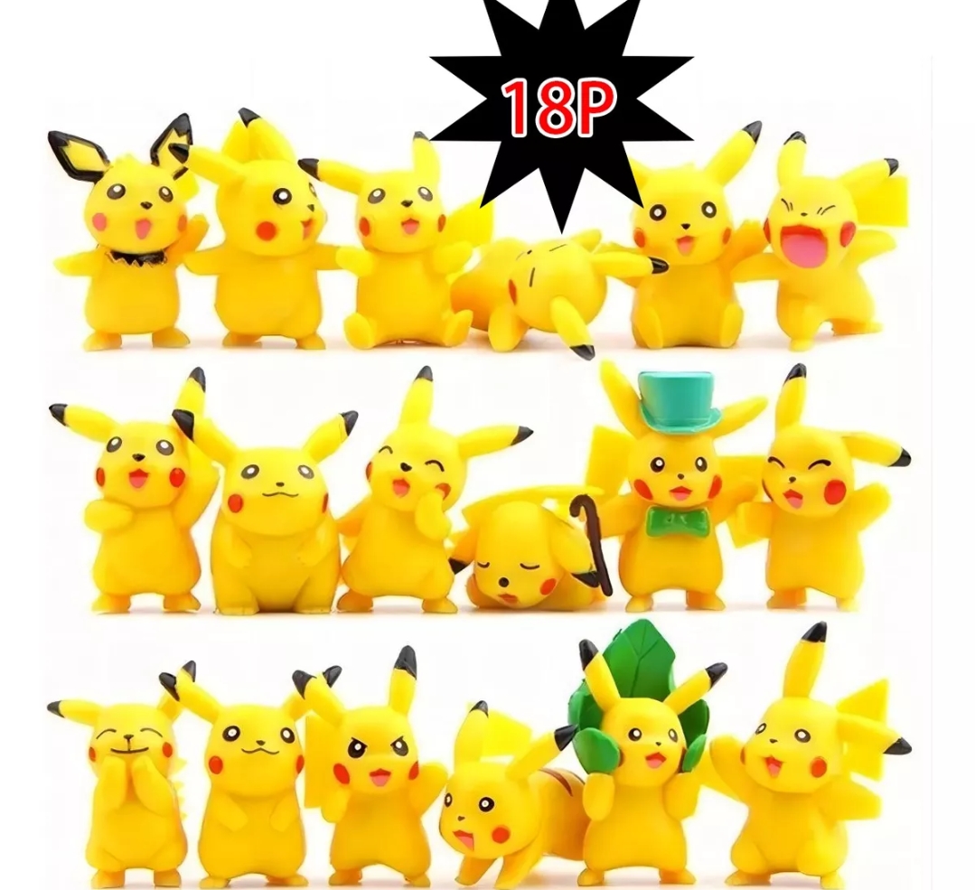 18 Figuras De Pokemon Coleccionables Pikachu De Regalo