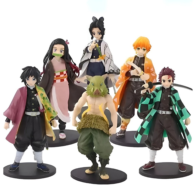 6 Piezas Anime Demon Slayer Colección Figuras De Juguete