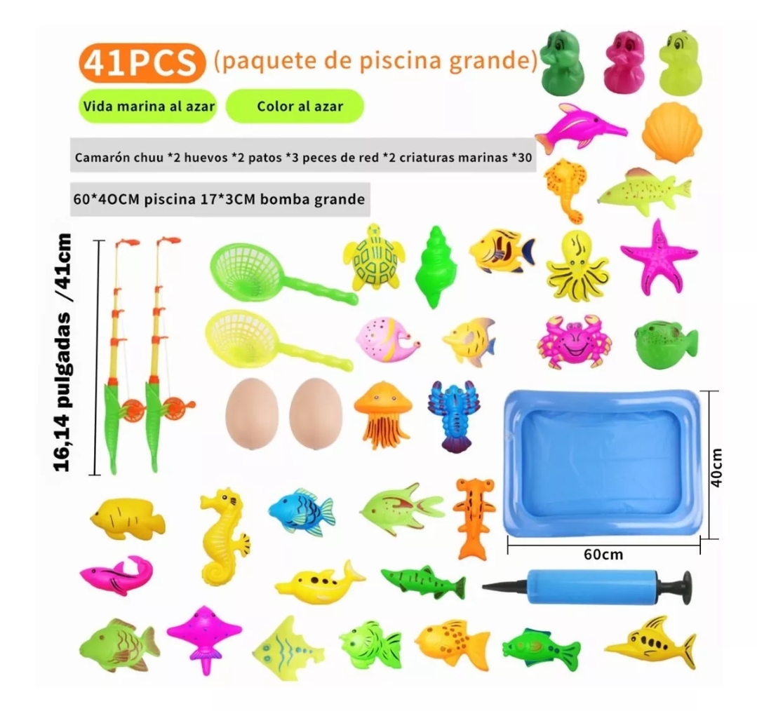 Juguete De Juego De Pesca Piscina Para Niños Pequeños 41pz