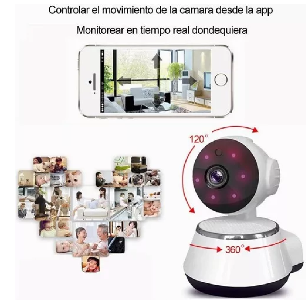 Camara Ip Wifi Vigilancia Alarma App V380 Robotica Español
