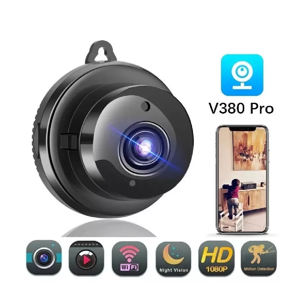 Mini Cámara Ip Con Visión Nocturna 1080p Wifi Inalámbric