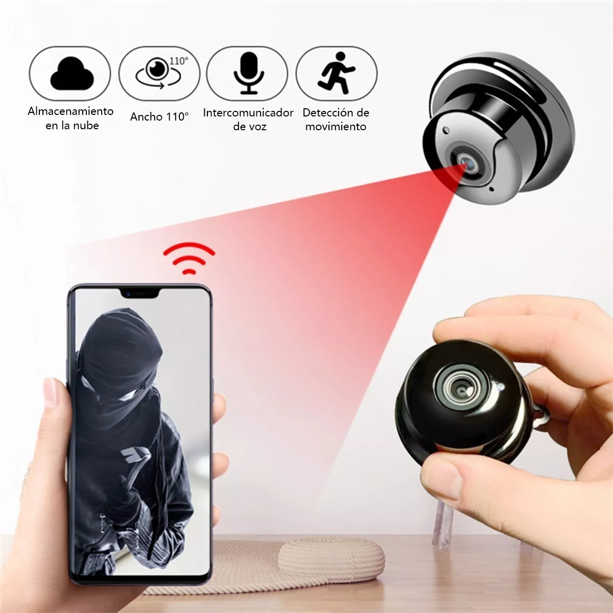 Mini Cámara Ip Con Visión Nocturna 1080p Wifi Inalámbric