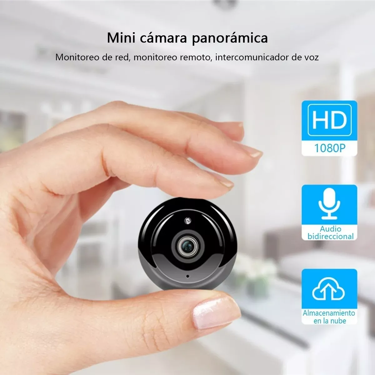 Mini Cámara Ip Con Visión Nocturna 1080p Wifi Inalámbric