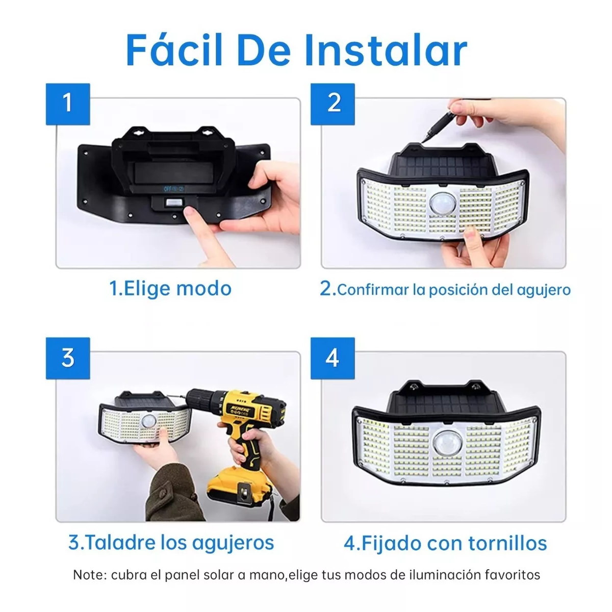 Set Lámparas Solar Sensor Exteriores De Pared 2 Pzs