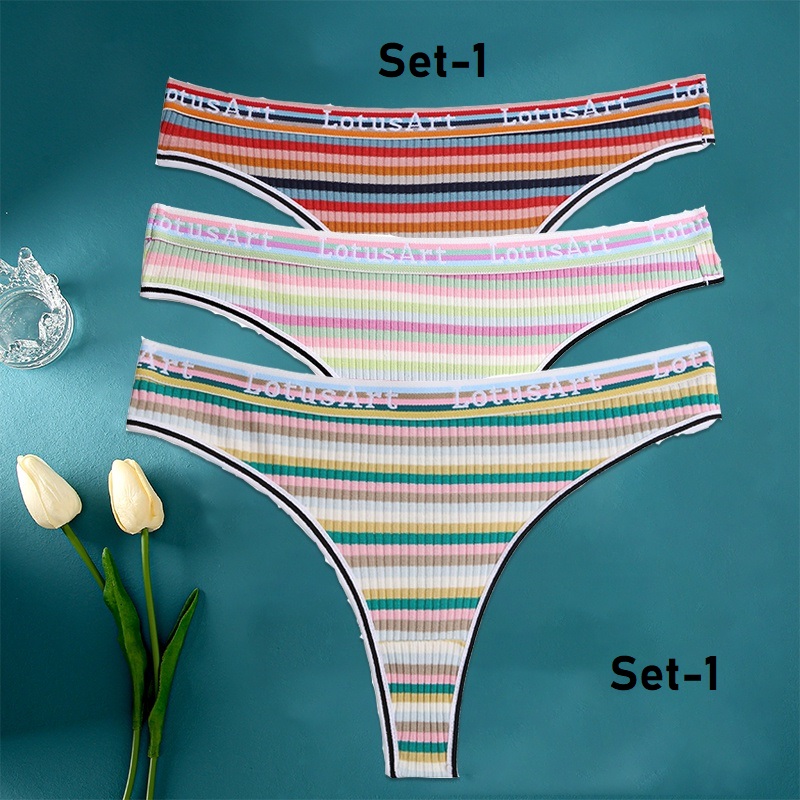 Tangas de Algodon set de 3 Bragas