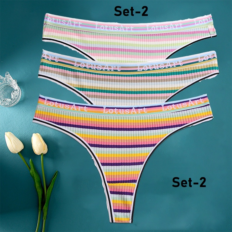 Tangas de Algodon set de 3 Bragas