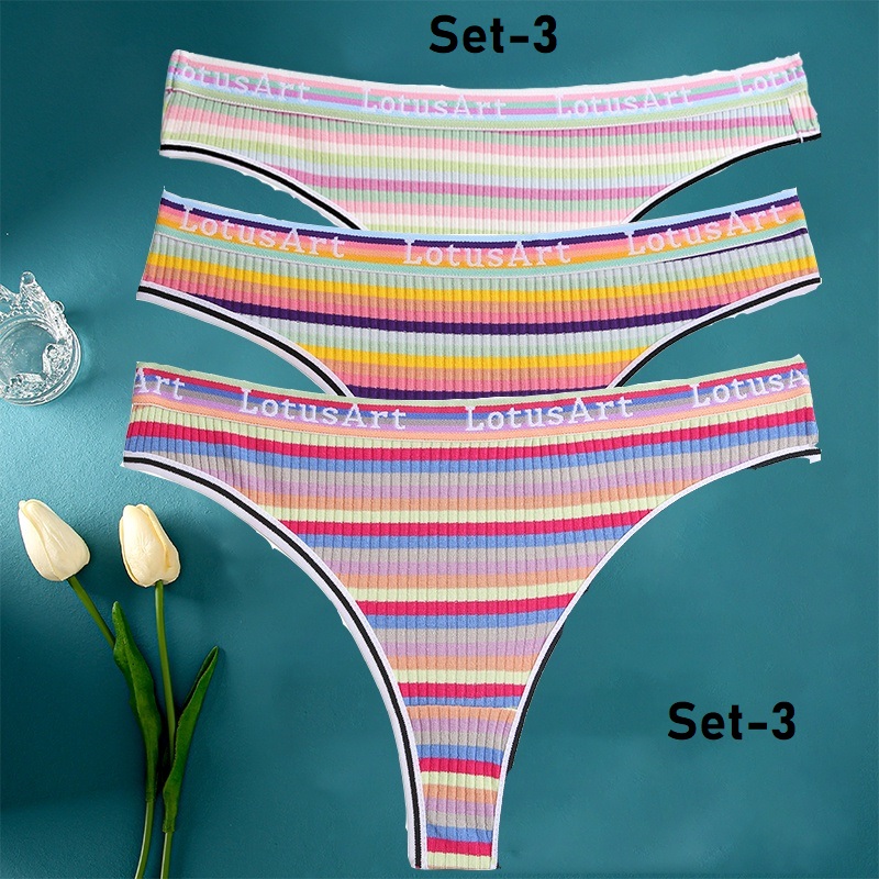 Tangas de Algodon set de 3 Bragas