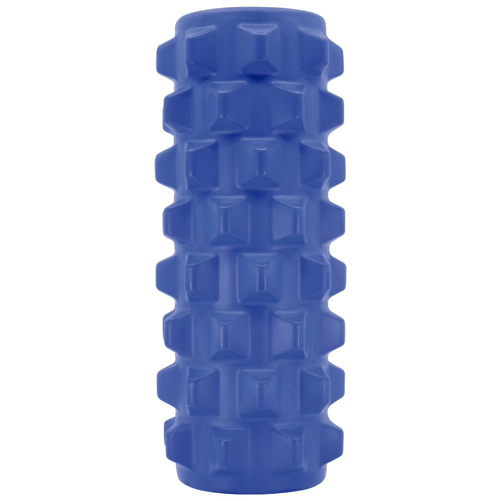 GIM Rodillo de Espuma EVA foar roller para masaje yoga contracturas elasticidad Gim Sports - Ideal para aliviar la tensión, la fatiga y los dolores musculares, Azul 30x12cm