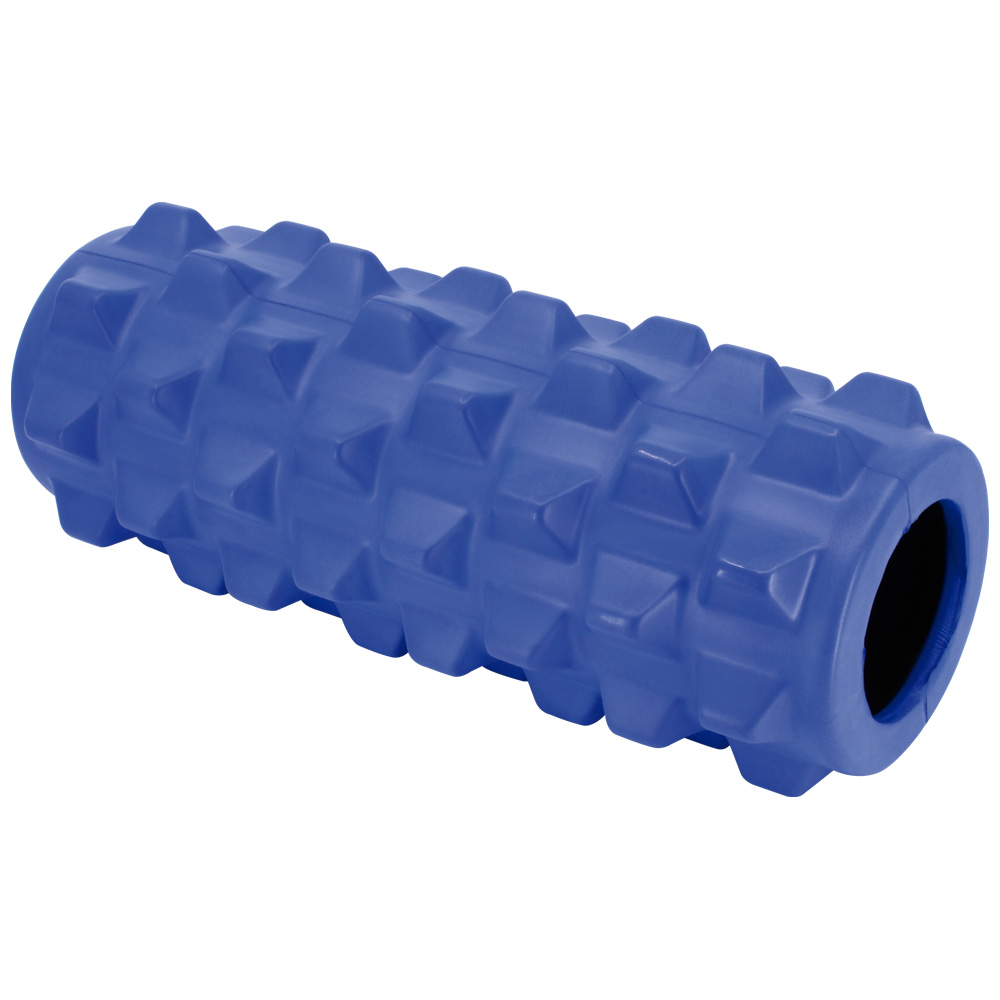 GIM Rodillo de Espuma EVA foar roller para masaje yoga contracturas elasticidad Gim Sports - Ideal para aliviar la tensión, la fatiga y los dolores musculares, Azul 30x12cm