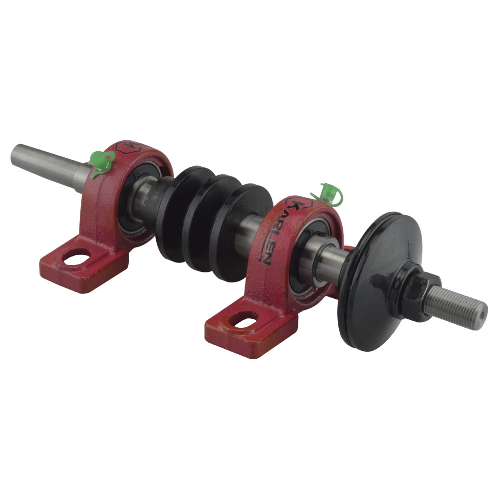 Karlen Mandril Para Esmeril Cardas o Pulidoras De Doble Polea Banda V sin Broquero, Ideal para aplicaciones de uso pesado para trabajar con metal y madera, Largo 30cm / Ent. 16mm / Broquero 13mm