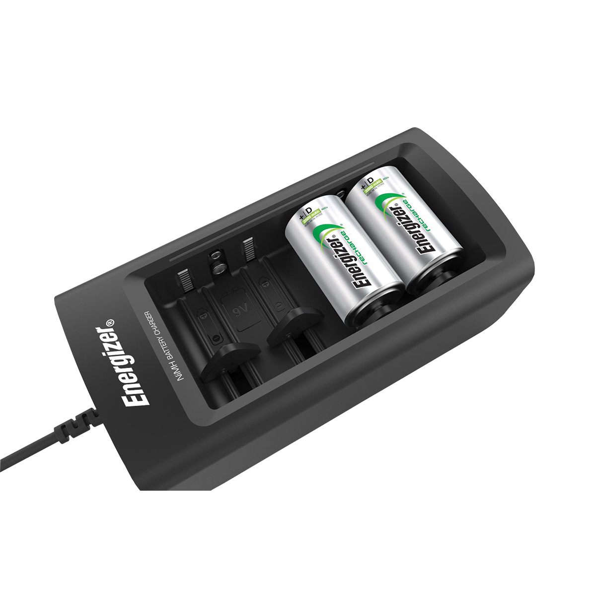 Cargador Universal Energizer + 2 Pilas Recargables Tamaño D.