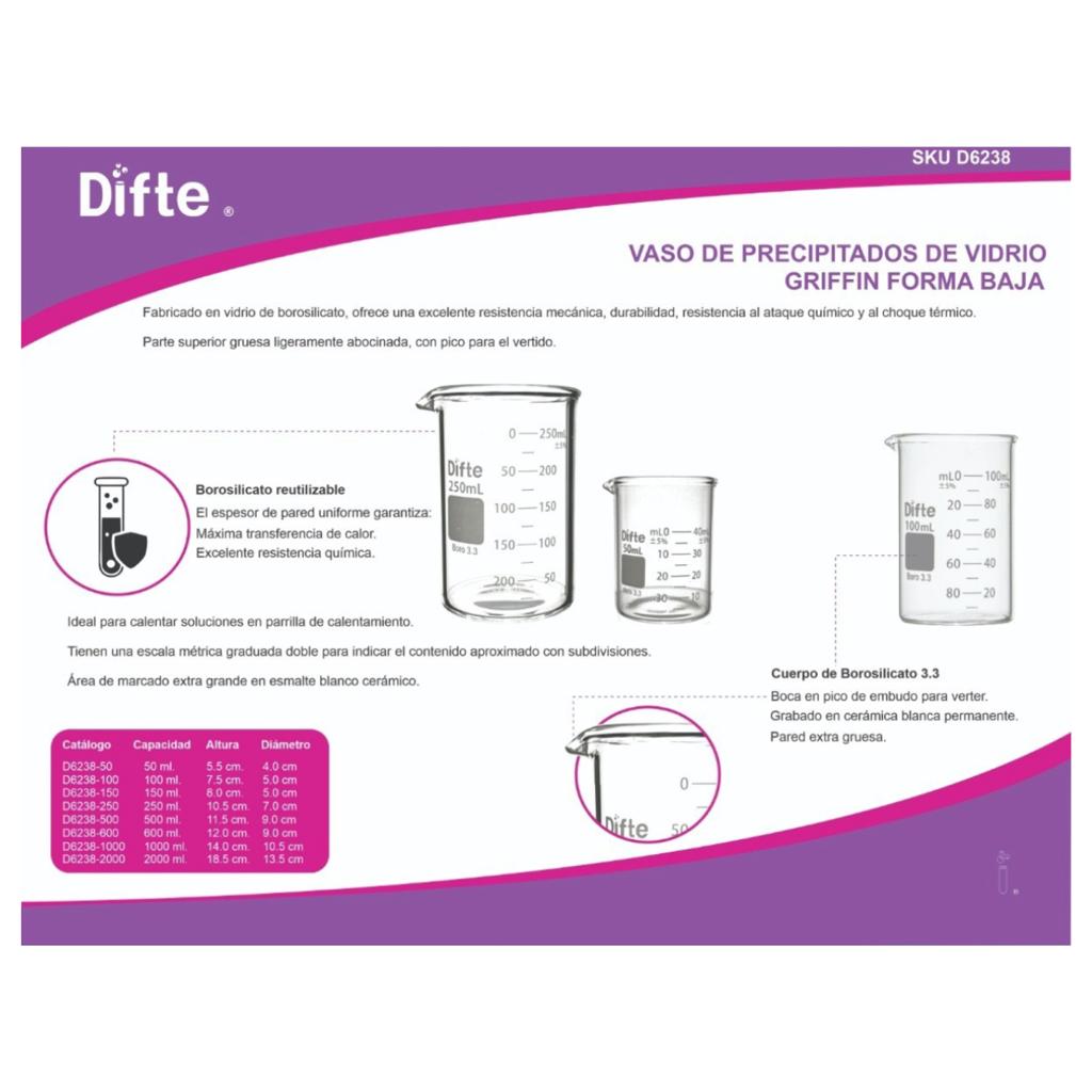 Vaso De Precipitado 1000 Ml Borosilicato Graduado
