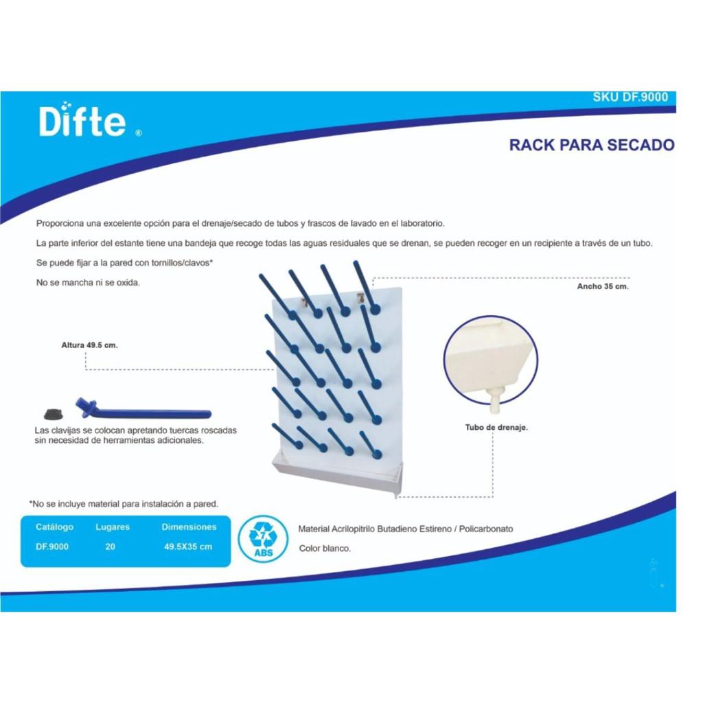 Escurridor De Plastico P/Material Laboratorio 20 Lugares