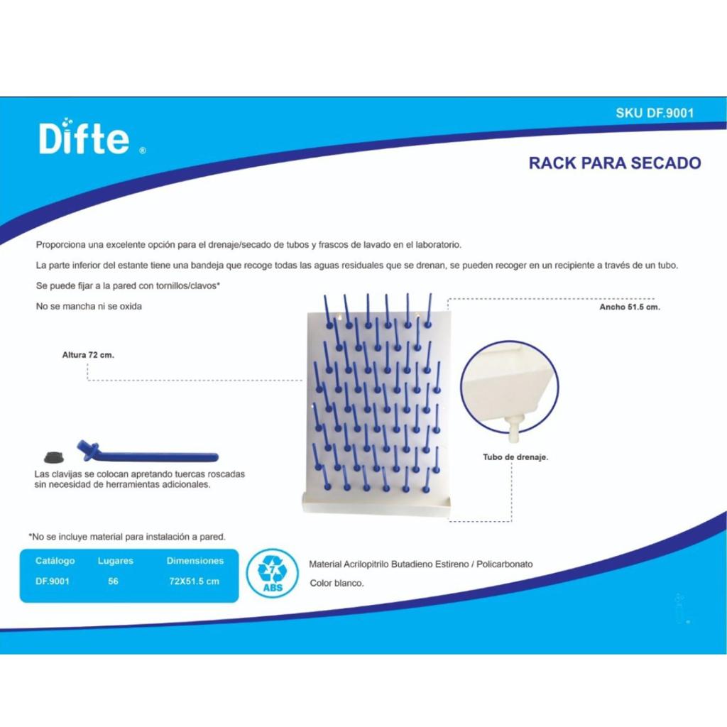 Escurridor De Plastico P/ Material Laboratorio 56 Lugares