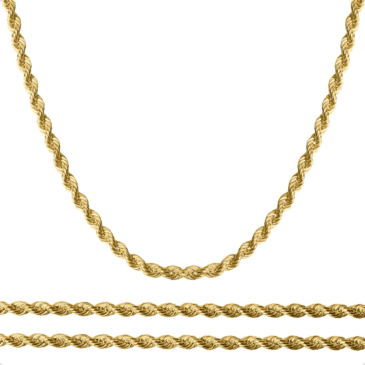 Cadena Torzal Italiano Oro 10k Torsal 45cm - 2.2mm Italy.