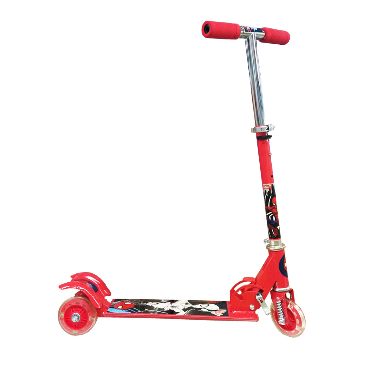 Scooter Patin del diablo para niños con luz Spiderman Rojo
