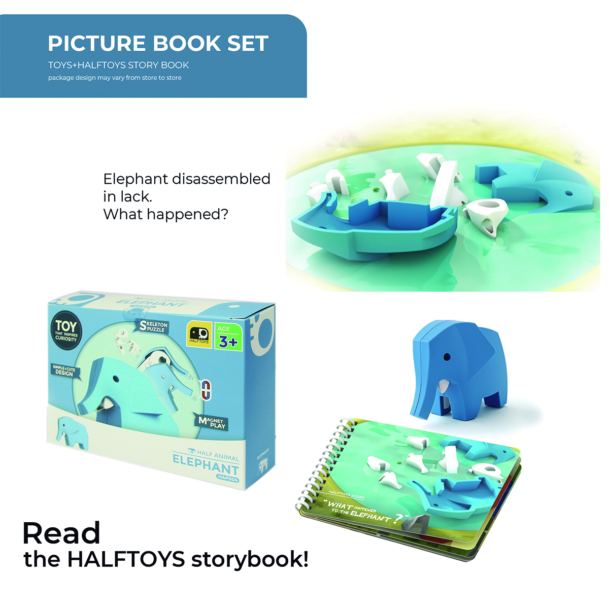 Rompecabezas Magnético 3d Elefante Half Toys Log-on Juguetes