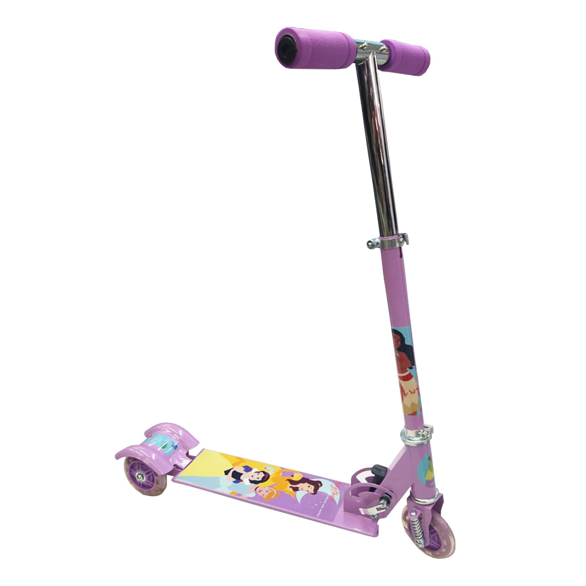 Scooter Patin del diablo para niños con luz Princesas Morado