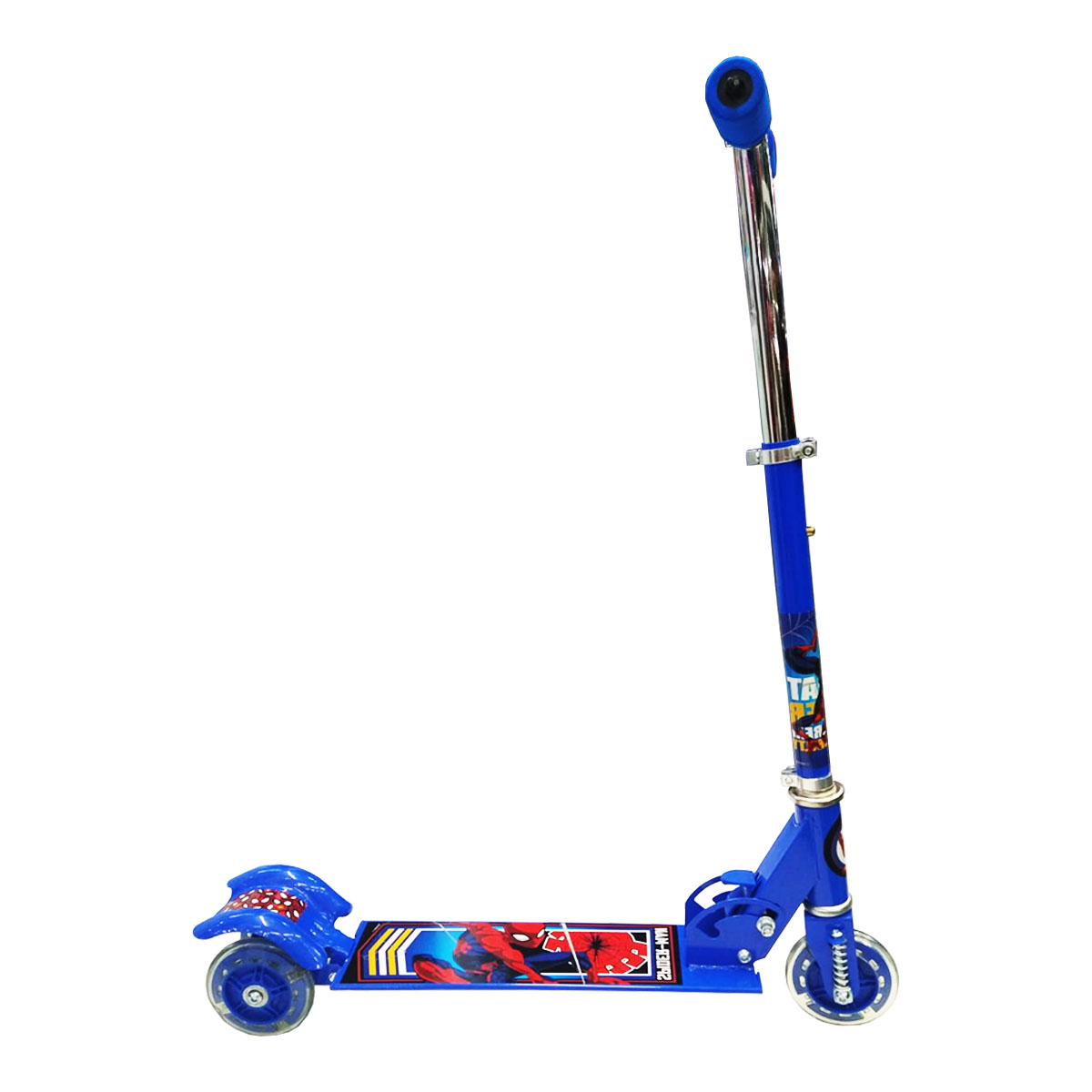 Scooter Patin del diablo para niños con luz Spiderman Azul