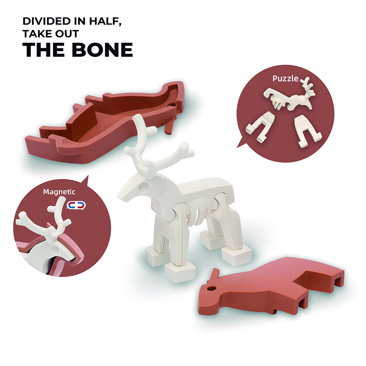 Rompecabezas Magnético 3d Reno Half Toys Log-on Juguetes