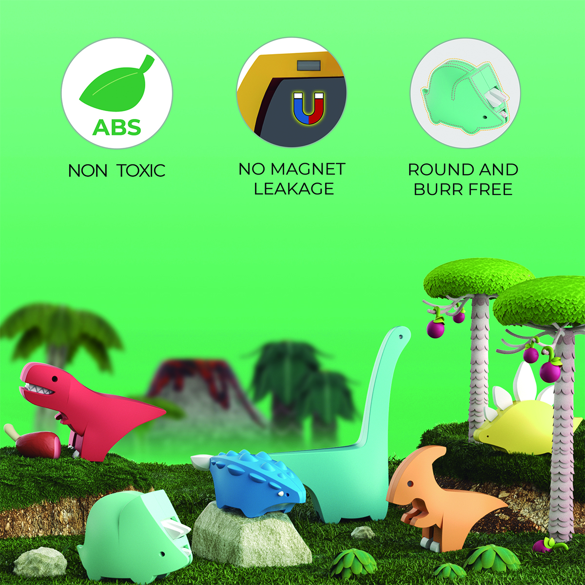 Rompecabezas Magnético 3d T- Rex Half Toys Log-on Juguetes