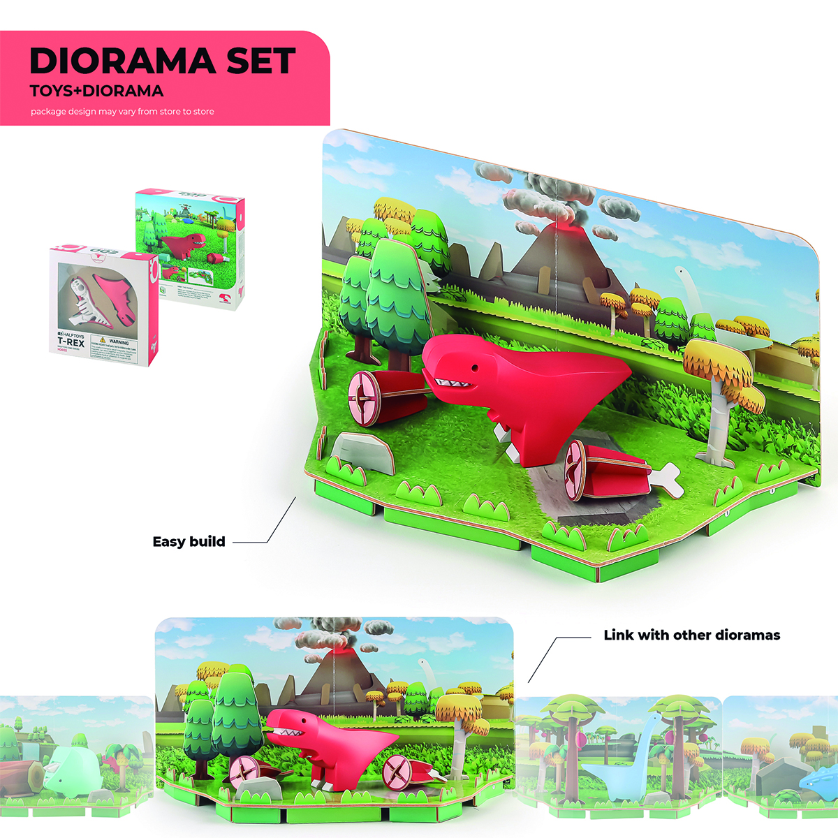 Rompecabezas Magnético 3d T- Rex Half Toys Log-on Juguetes