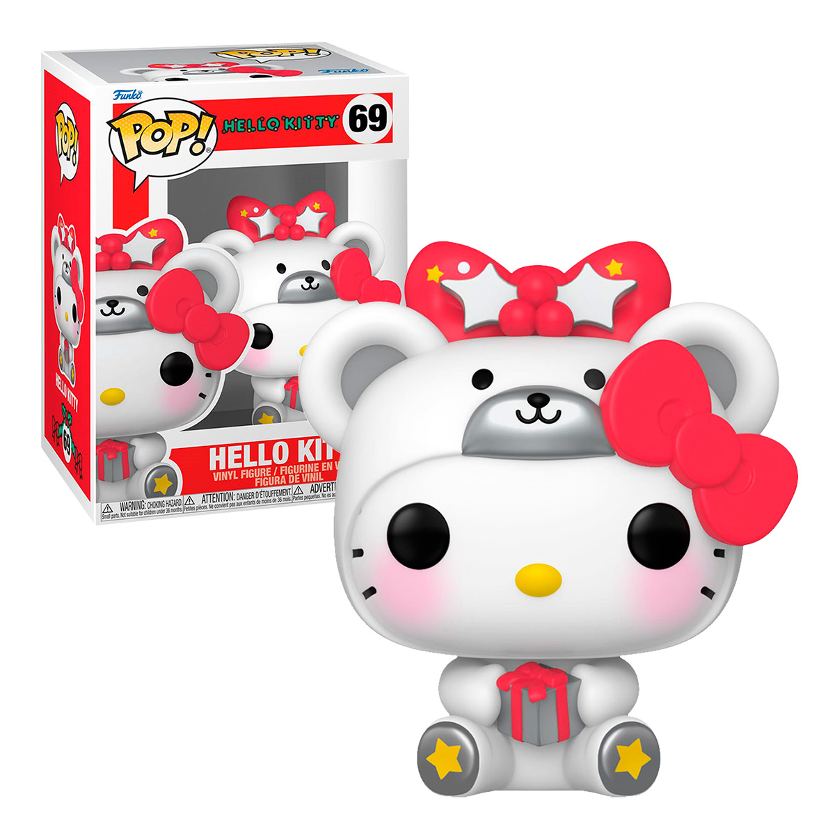 Funko Pop Hello Kitty Con Traje De Oso Polar Metalico #69 Sanrio Figura Original