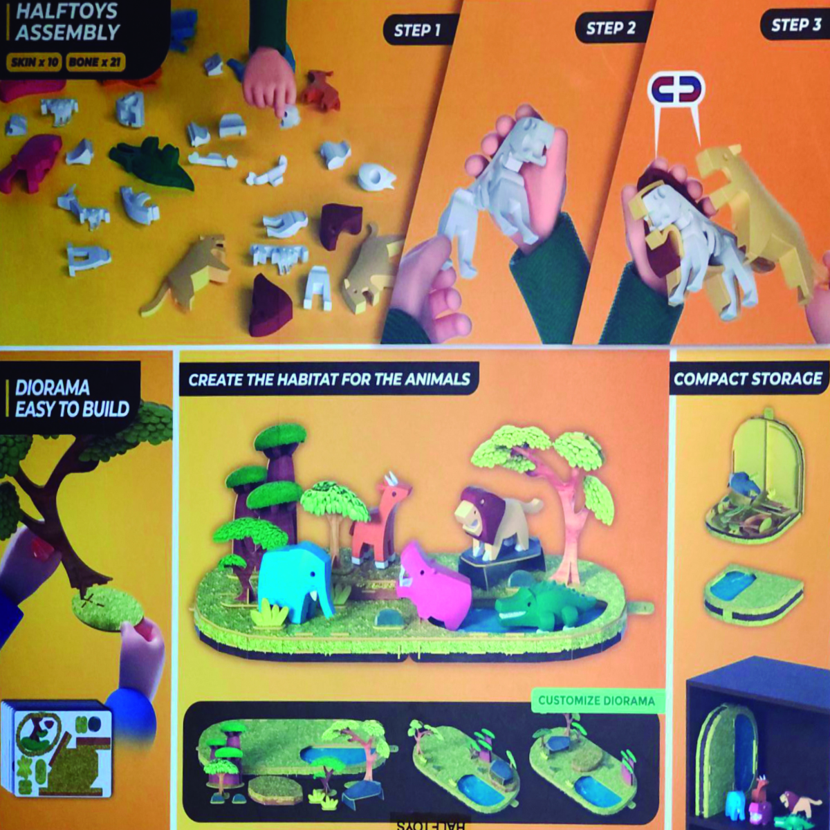 Colección Rompecabezas Magnético Mundo Animal Half Toys