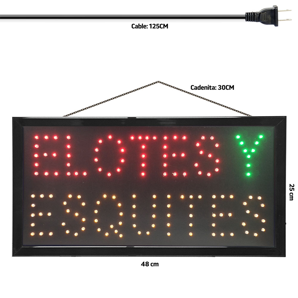 Letrero Led Publicitario Anuncio Luminoso de Venta de Elotes / Master / ML-LET-ELOTES