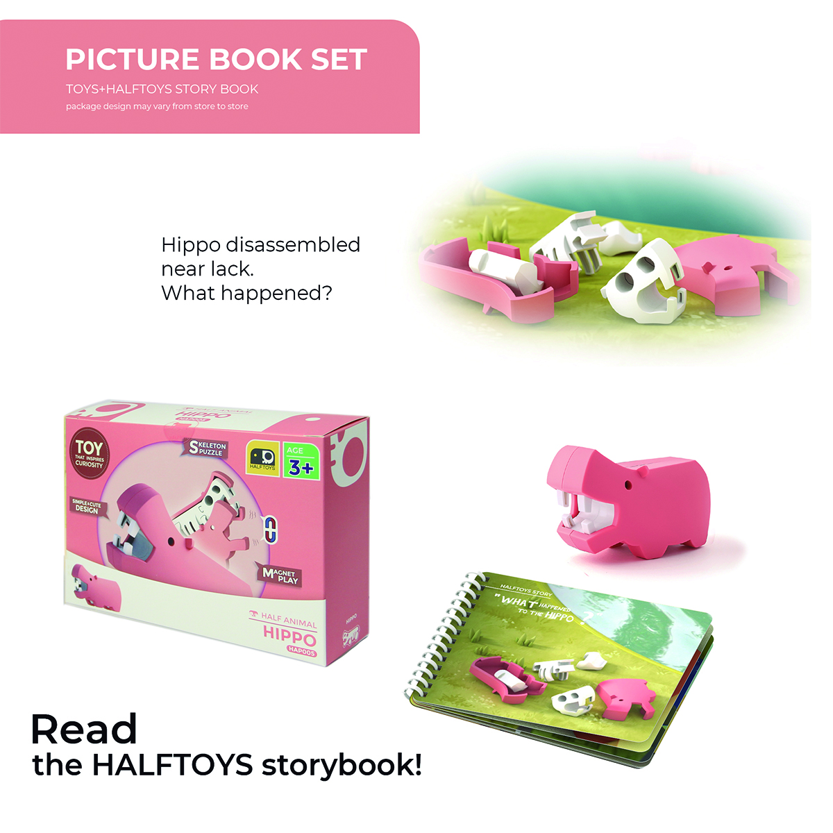 Rompecabezas Magnético 3d Hipopótamo Half Toys Juguetes