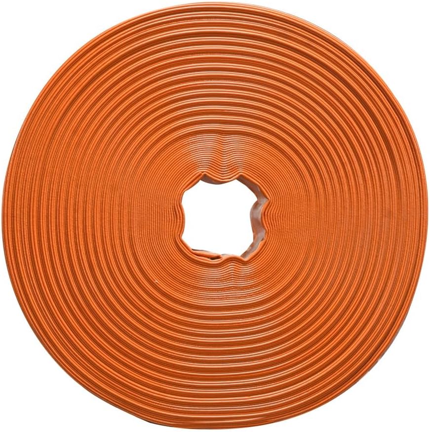 Manguera Plana Están hechas de material de PVC de alta calidad y resistencia Ideal para todo tipo de riego agricola Naranja Diametro 3"  Opera a una presión de trabajo de 90PSI (6 BAR) 100 M