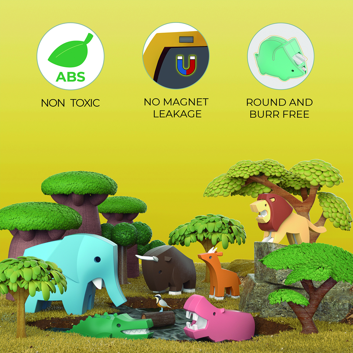 Rompecabezas Magnético 3d León Half Toys Log-on Juguetes