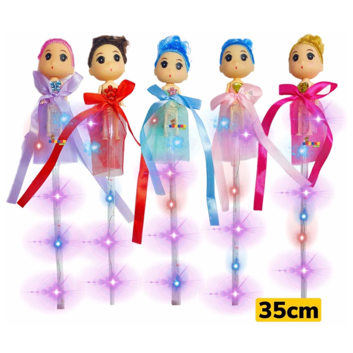 Cetro De Luz Led Con Muñeca Varita Mágica Juguete 3pz
