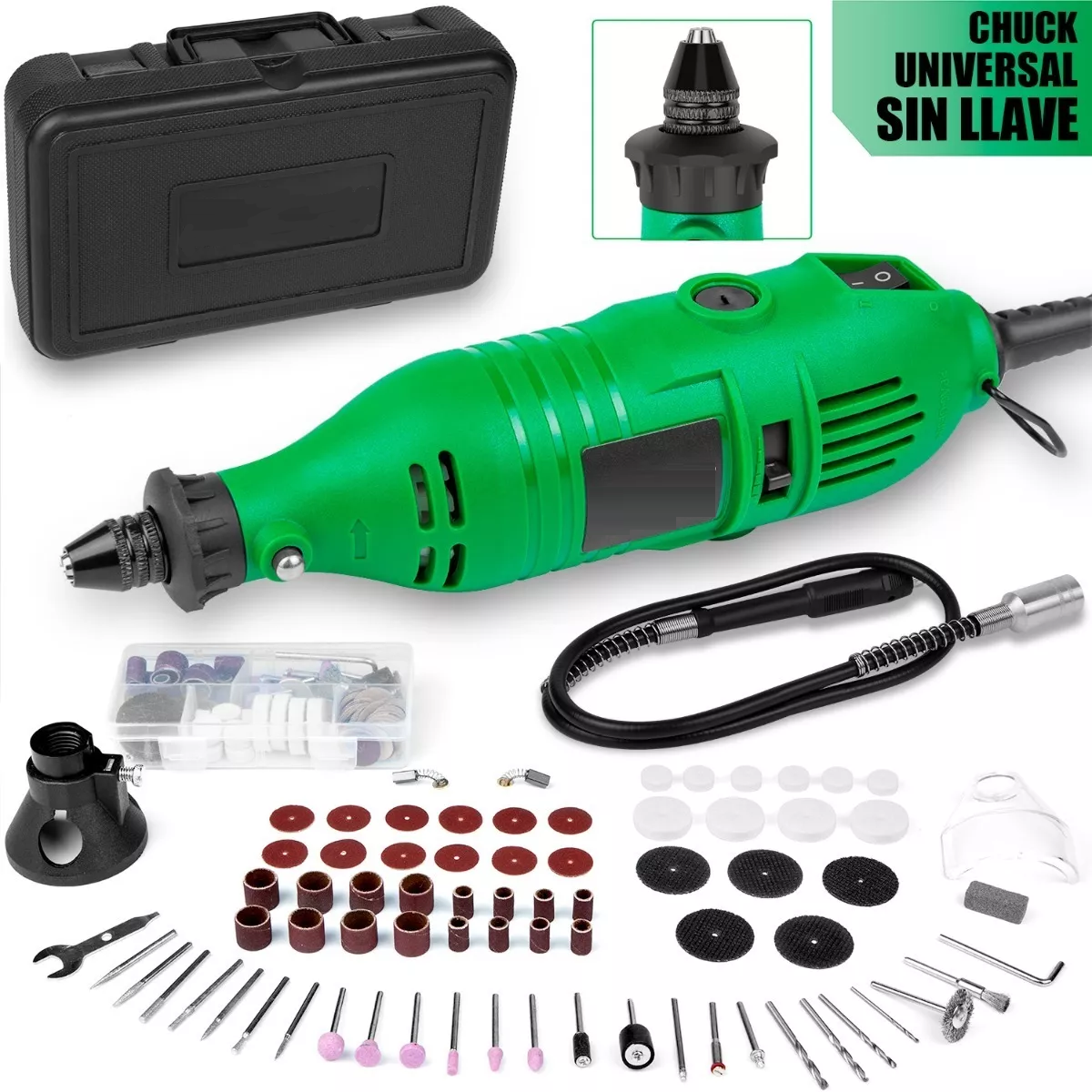 Kit Mini Taladro Esmeril Mototool Con Accesorios 135w