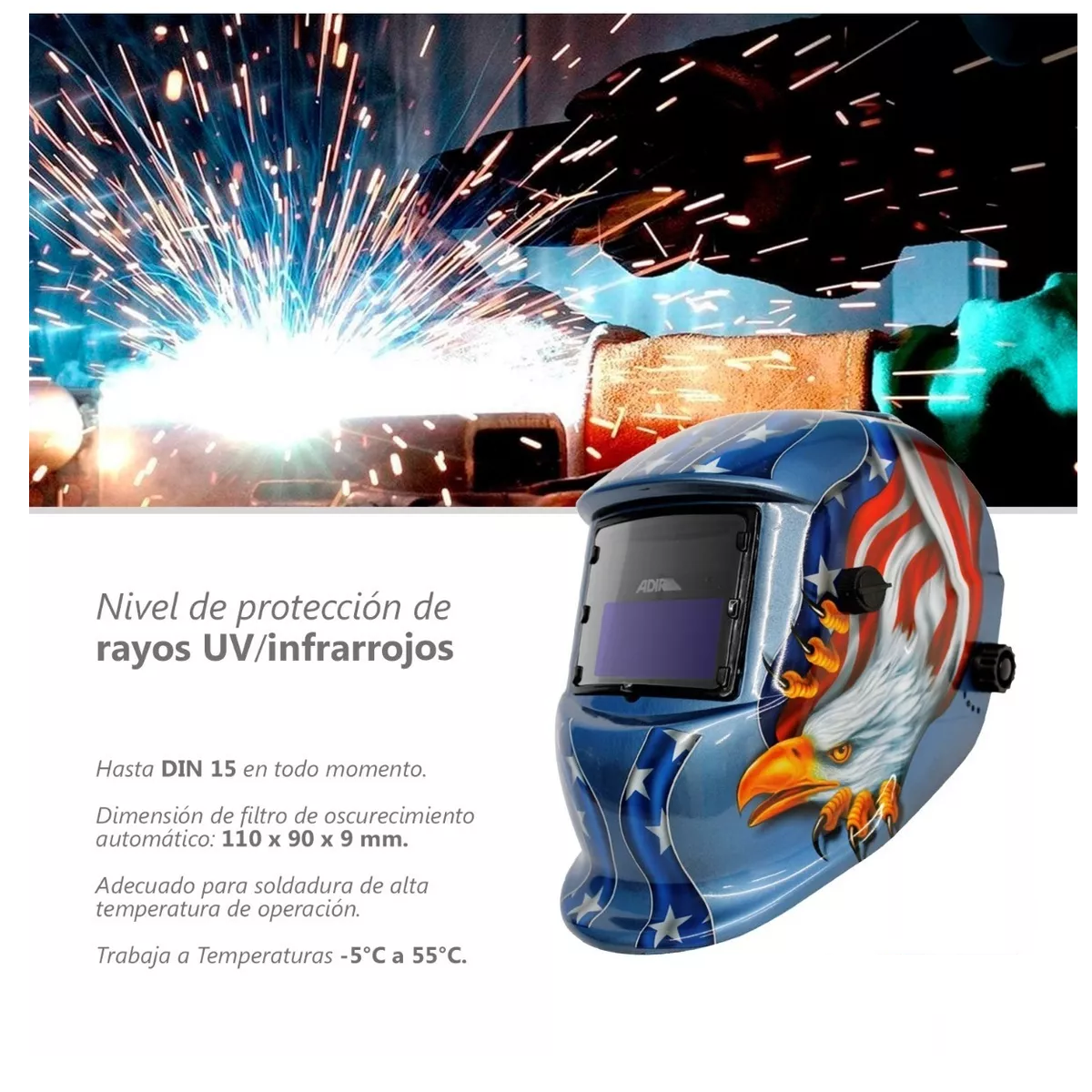 Careta De Soldar Uso Industrial Soldadura Electronica American