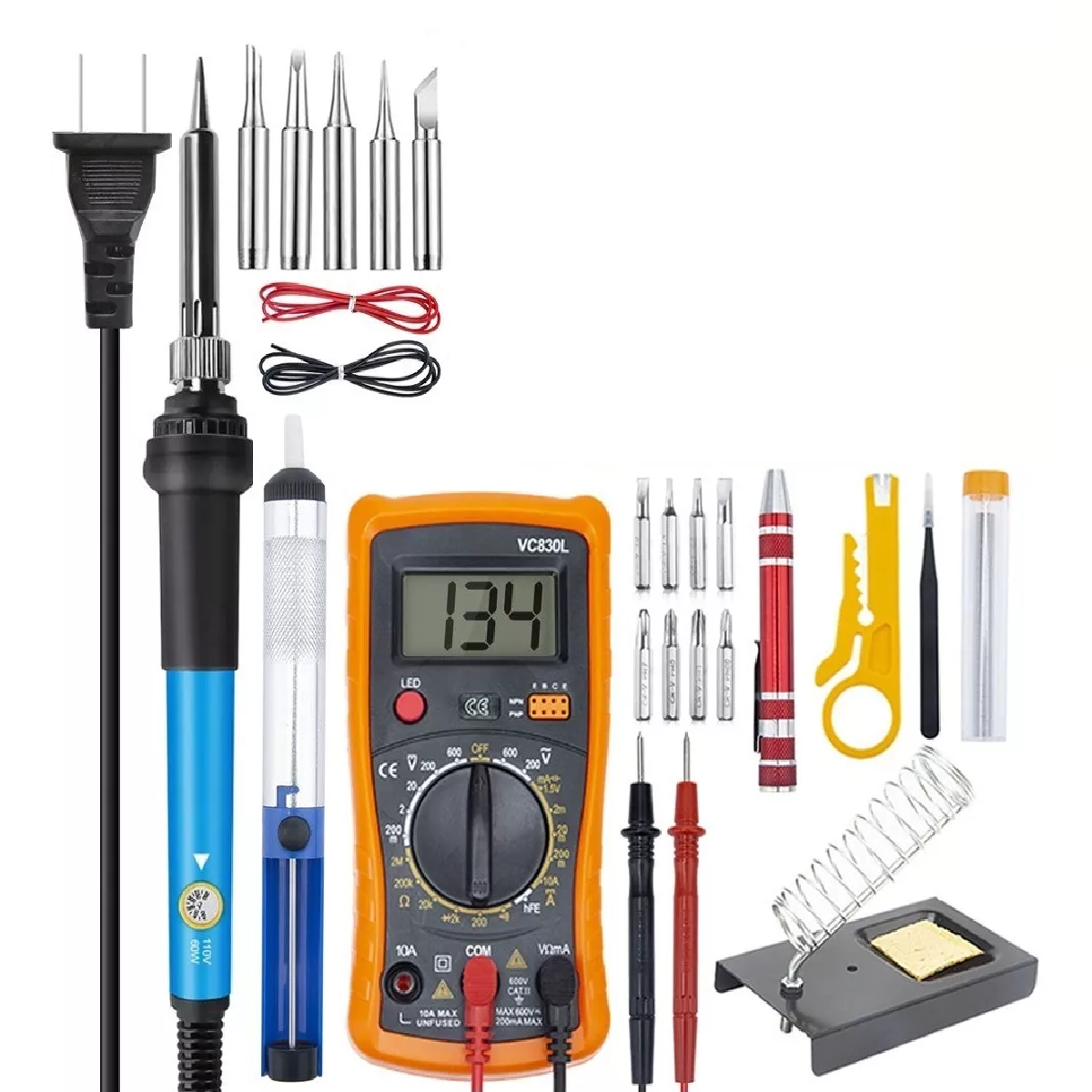 Kit De Soldador Eléctrico C/herramientas, Puntas, Multímetro