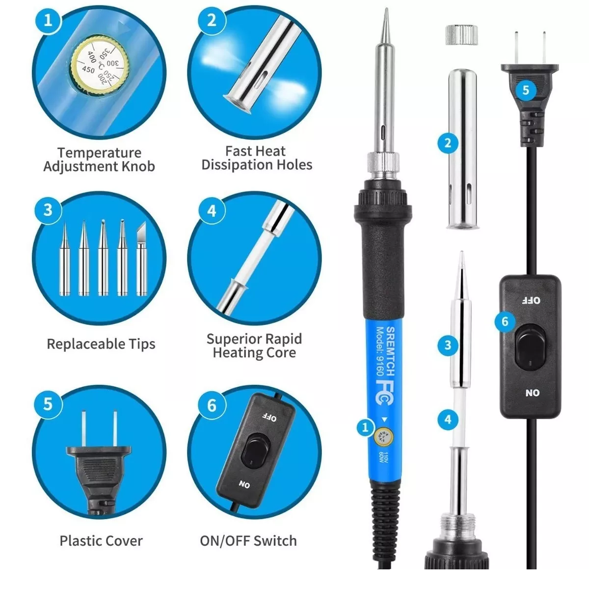 Kit De Soldador Temperatura Ajustable 100g Alambre De Estaño