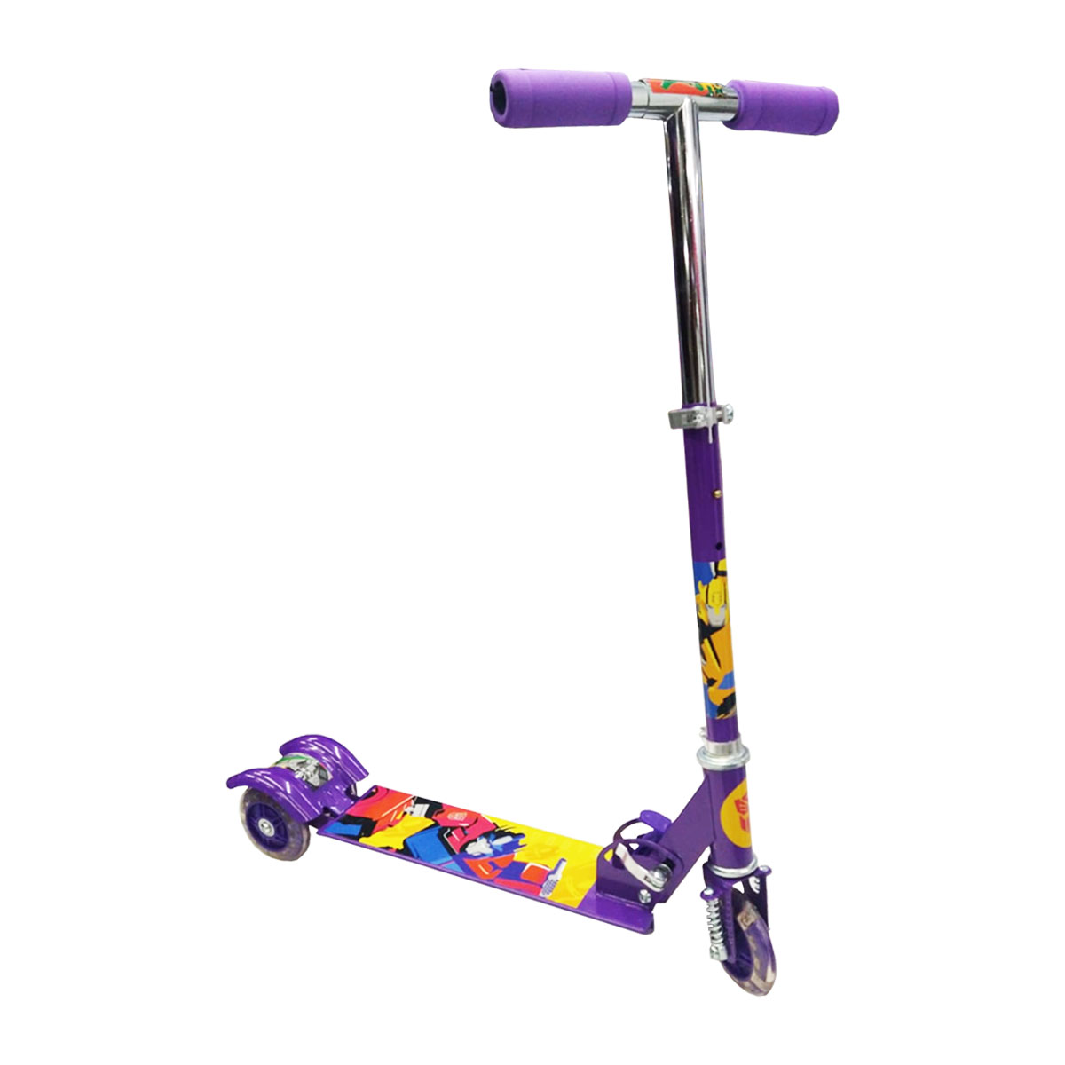Scooter Patin del diablo para niños con luz Transformers Morado