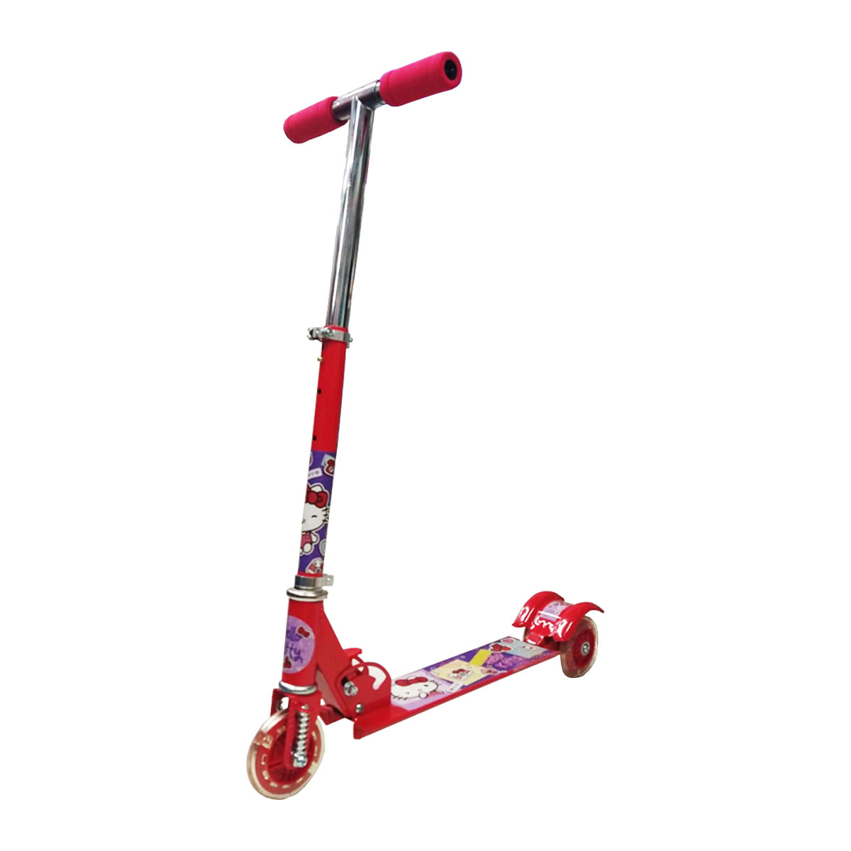 Scooter Patin del diablo para niños con luz Hello Kitty Rojo