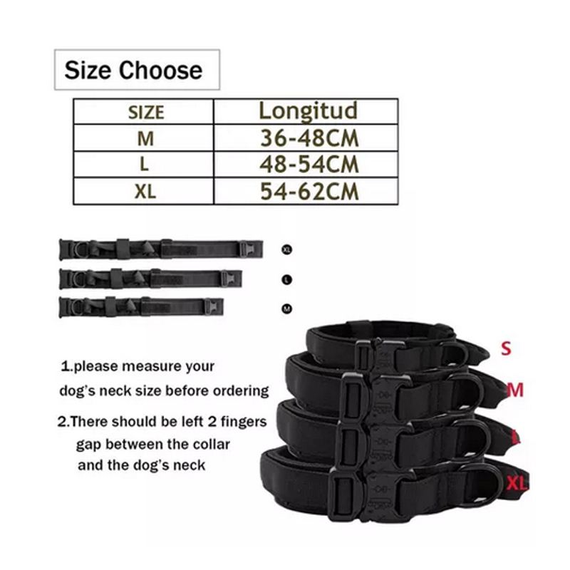 Collar Táctico Militar Para Perro Ajustable Ultra Resistente