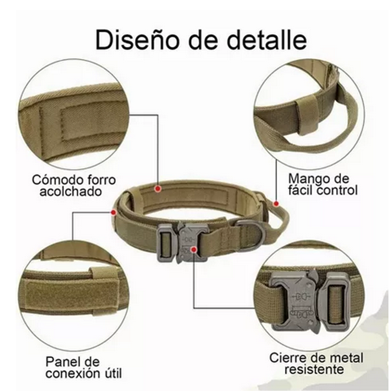 Collar Táctico Militar Para Perro Ajustable Ultra Resistente
