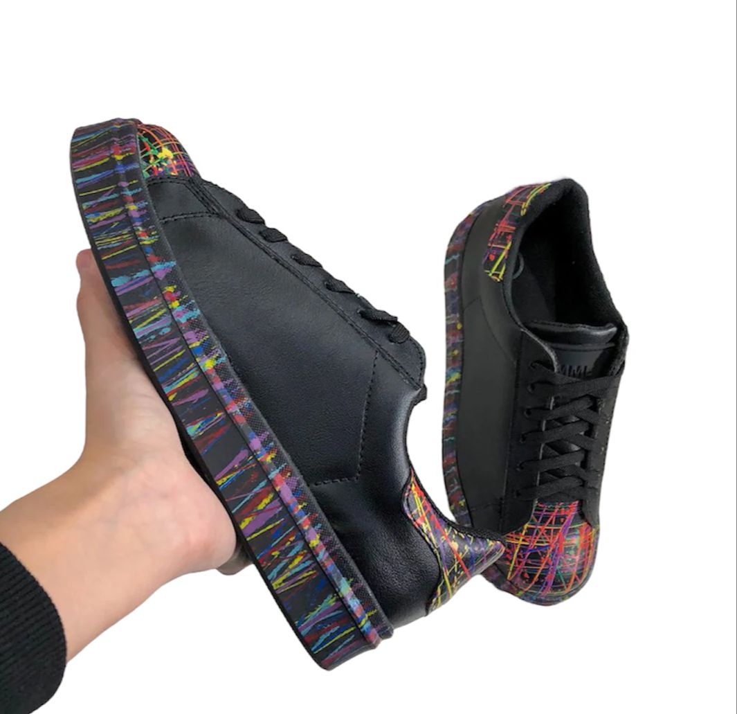 Jaspeado Negro | Tenis casual pintado