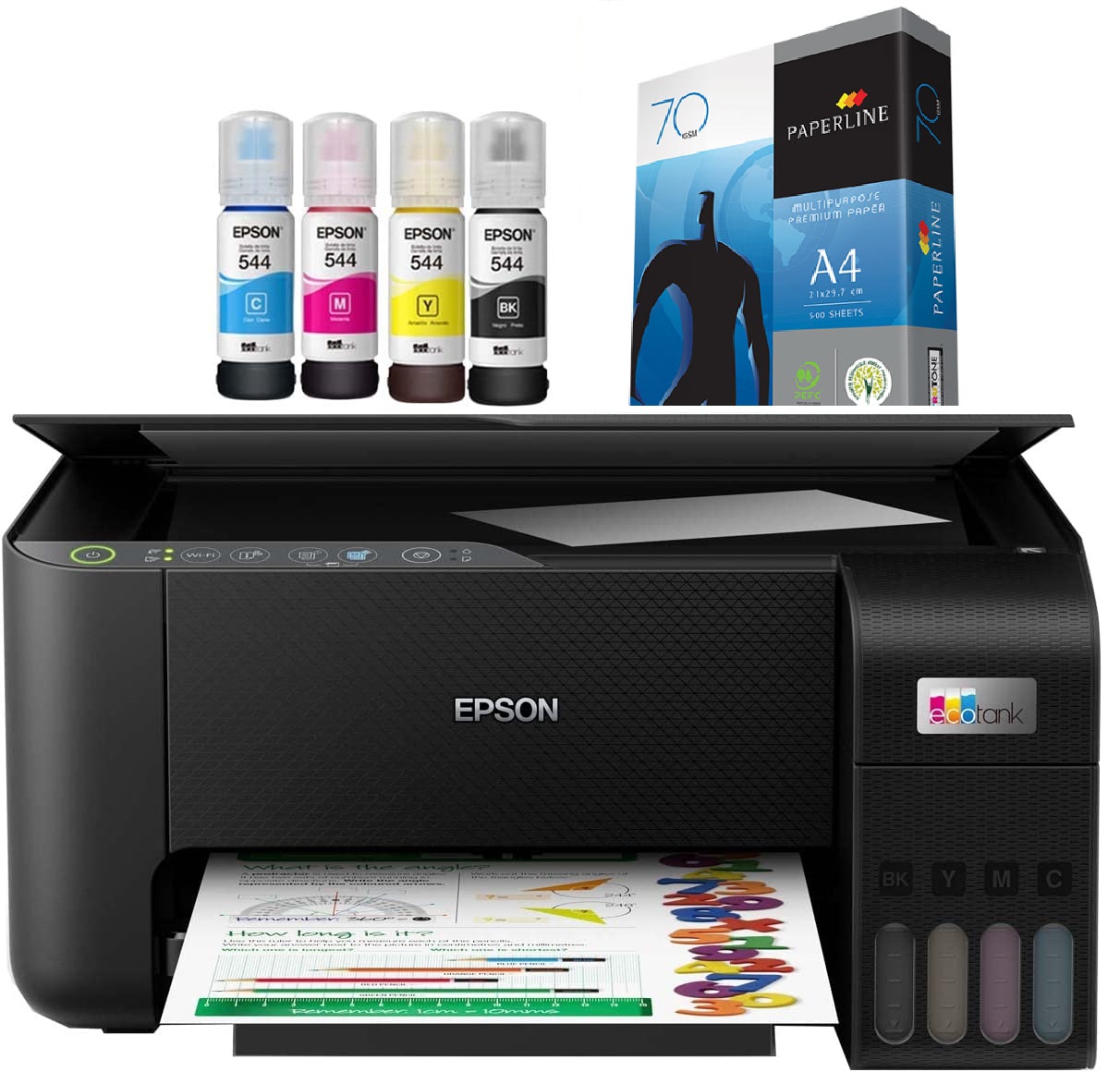 Impresora Epson Ecotank L3250 con Tintas + Paquete de 500 Hojas
