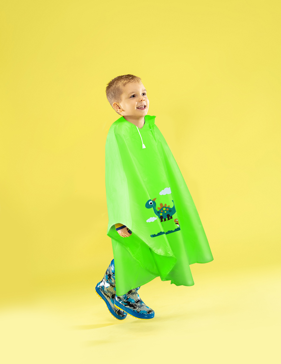 Impermeable Infantil Poncho Para Lluvia De Colores Con Figuras Chamarra Impermeable Chubasquero Protector