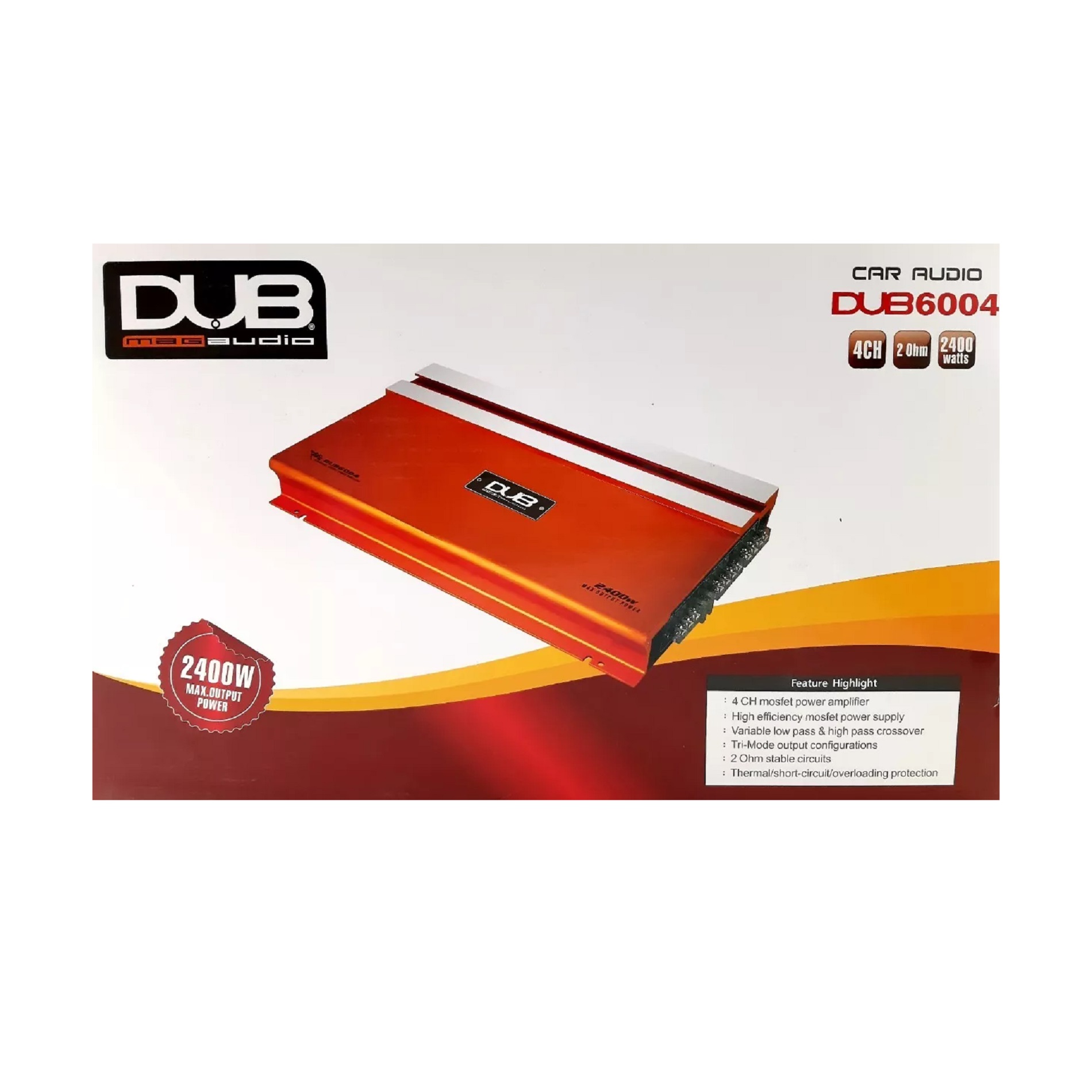 Amplificador Dub Audiobahn 2400w 4ch Para Bocinas Y Woofers