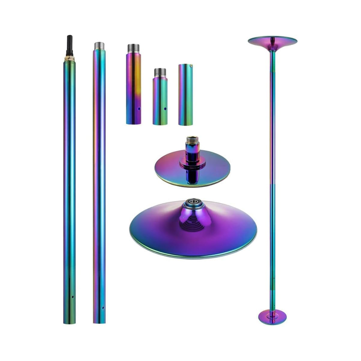  Tubo Portátil Pole Dance Ejercicio Tornasol