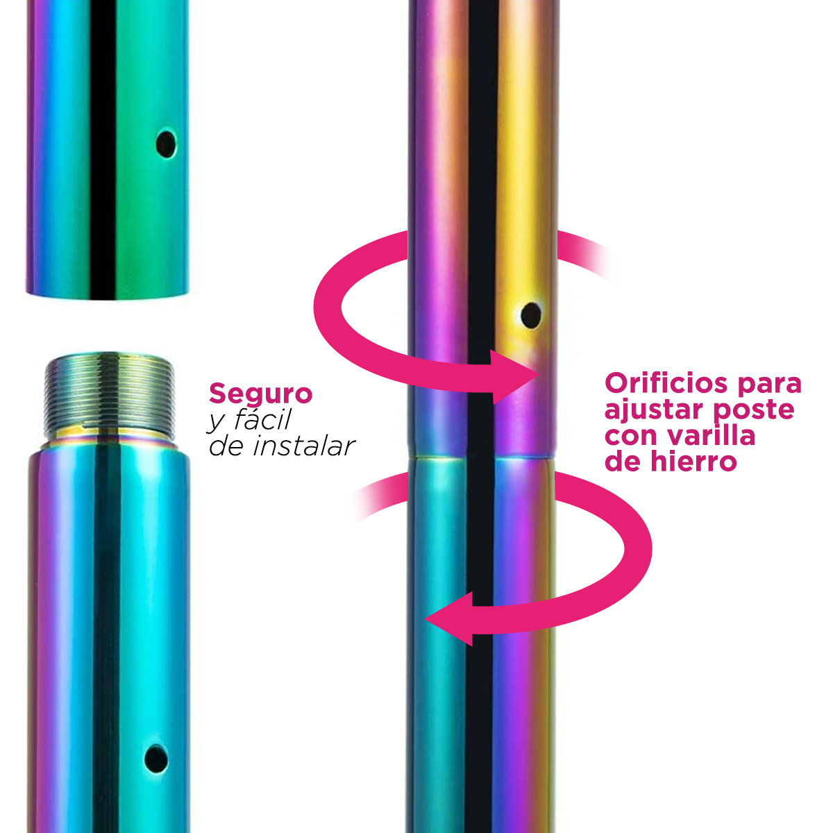 Tubo para bailar pole tubo de baile para casa hacer ejercicio portable  rotacion