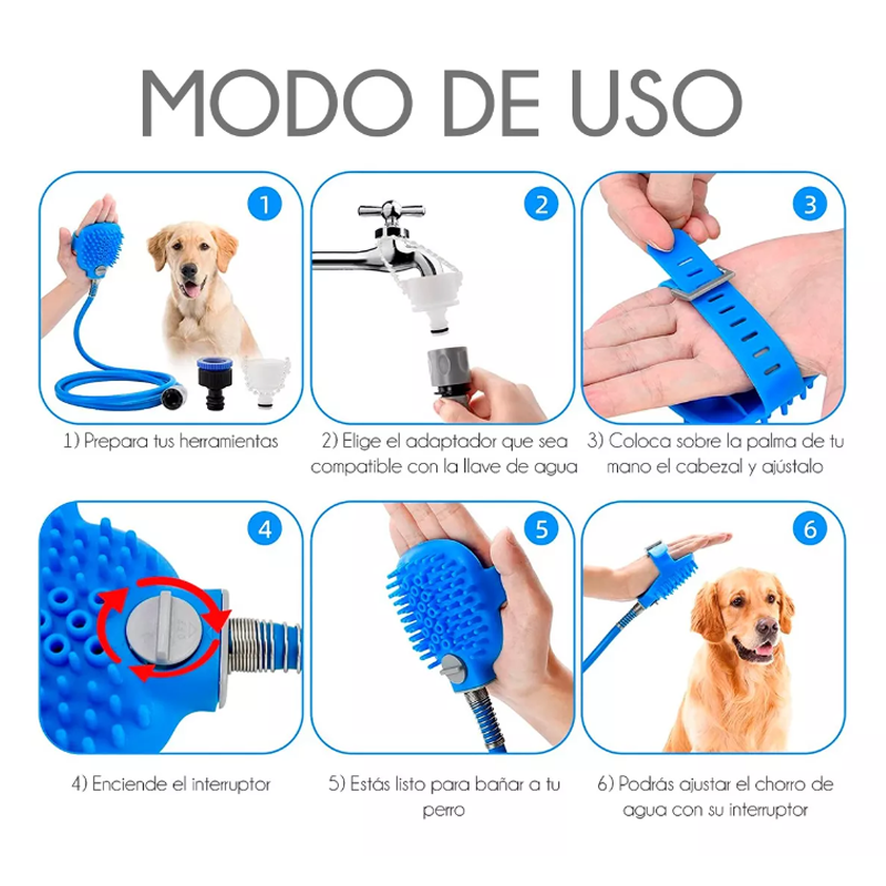 Guante De Baño Para Perro Con Manguera Ducha Limpieza .