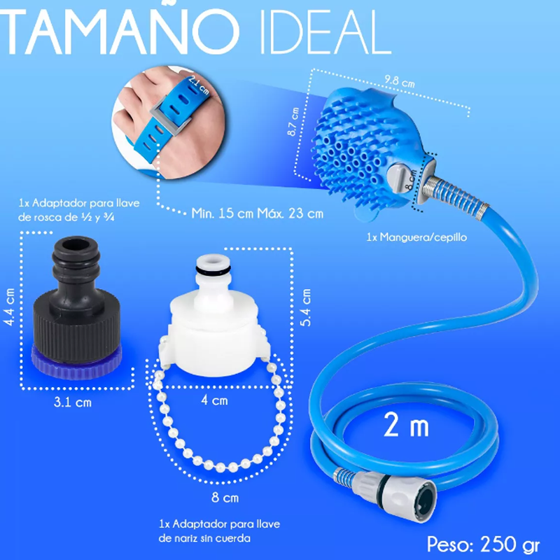 Guante De Baño Para Perro Con Manguera Ducha Limpieza .